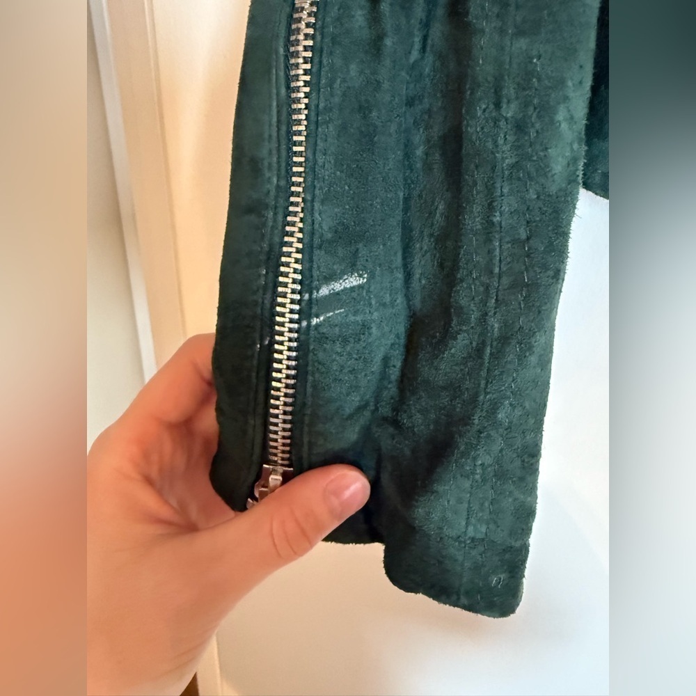 Blank NYC Suede Moto Jacket in Emerald Green Size Small - Picture 4 of 5